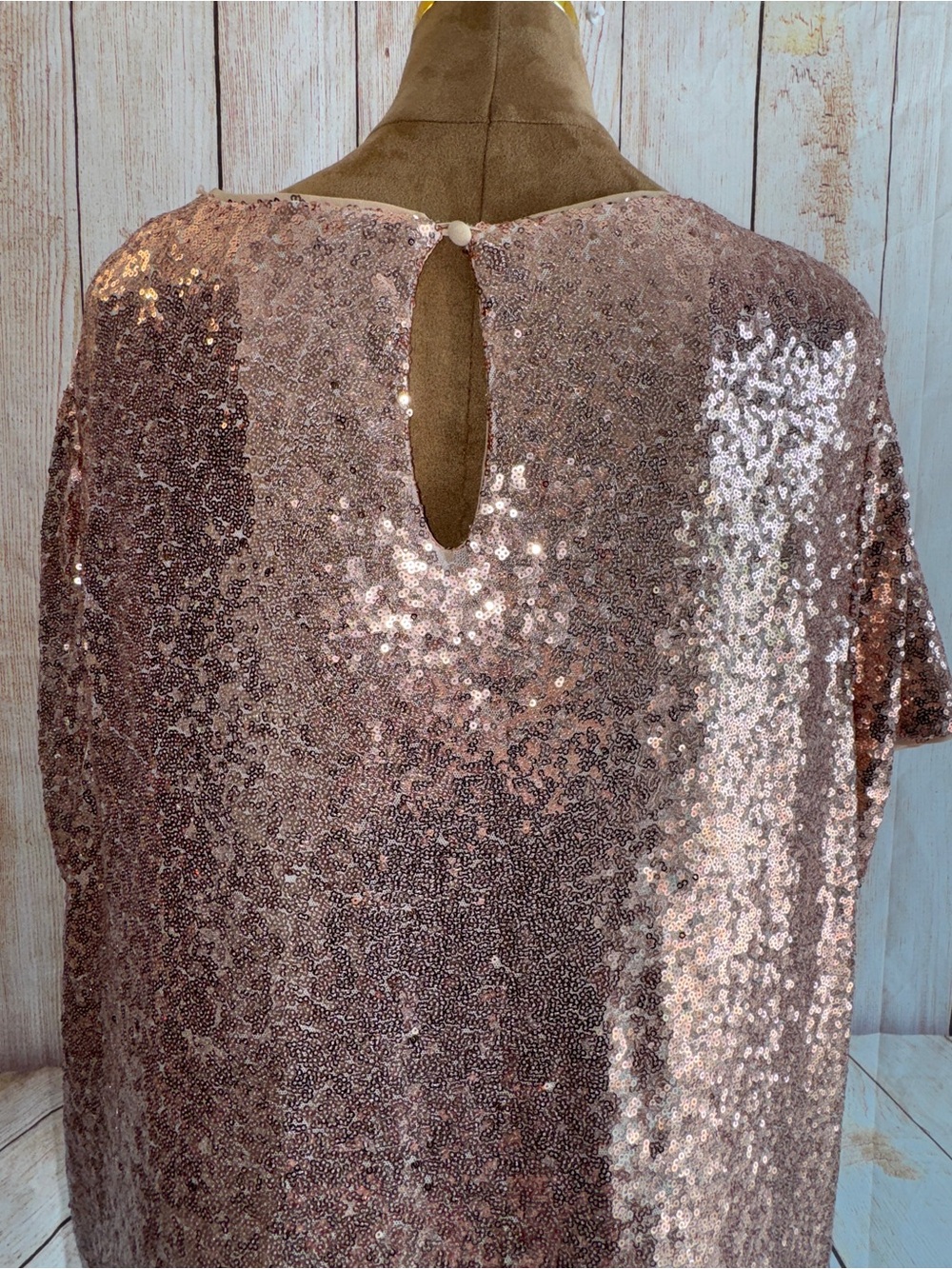 TORRID Abbey Sequin Top, Beige Champagne Color, Party Or Special Occasion, 5 5X - Picture 11 of 16
